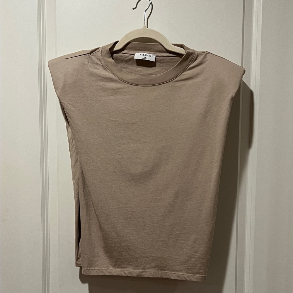 Aritzia Beige Short Sleeve Tee